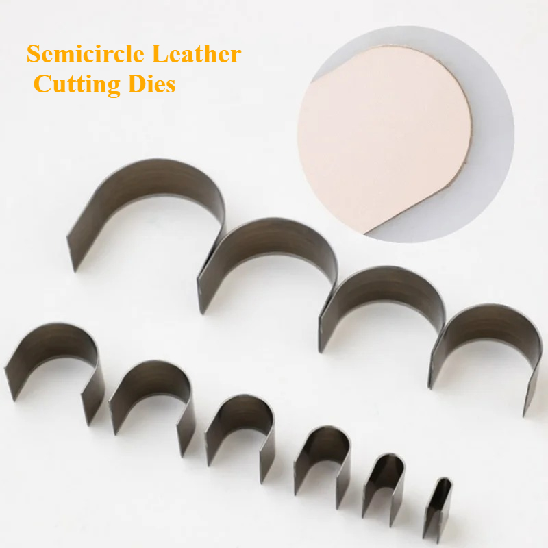 Leathercraft Japan - 10Pcs/Set Cetakan Pemotong Kulit Setengah Lingkaran,