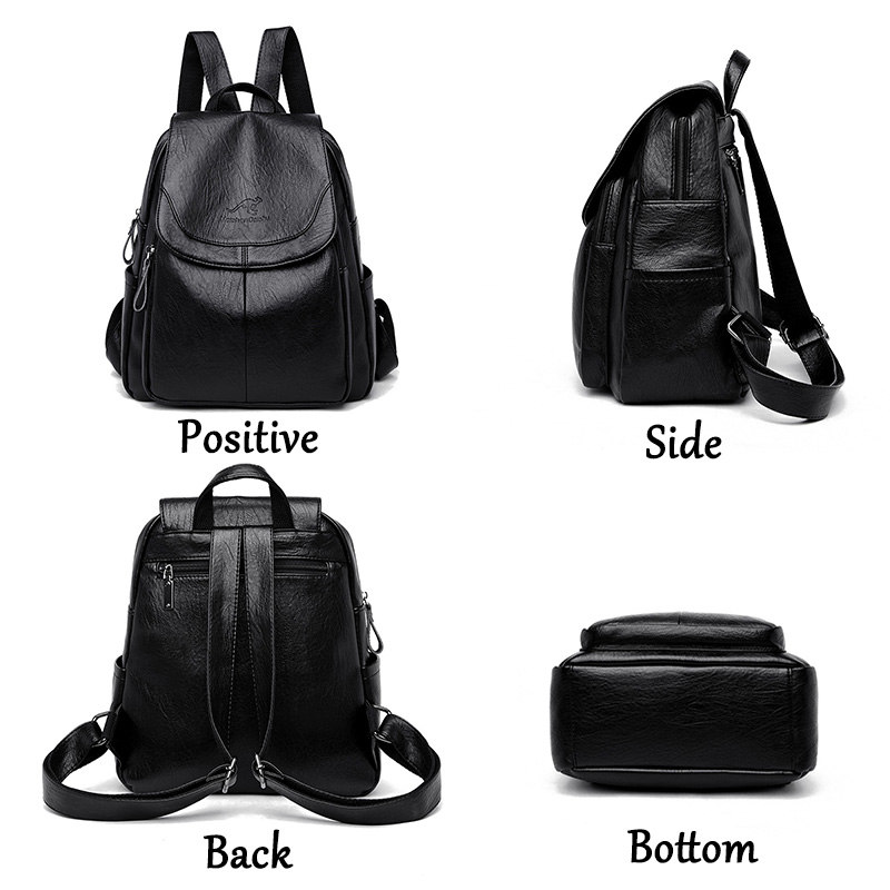 Leatherwork Letters - Ransel Kulit Lembut Vintage untuk Wanita