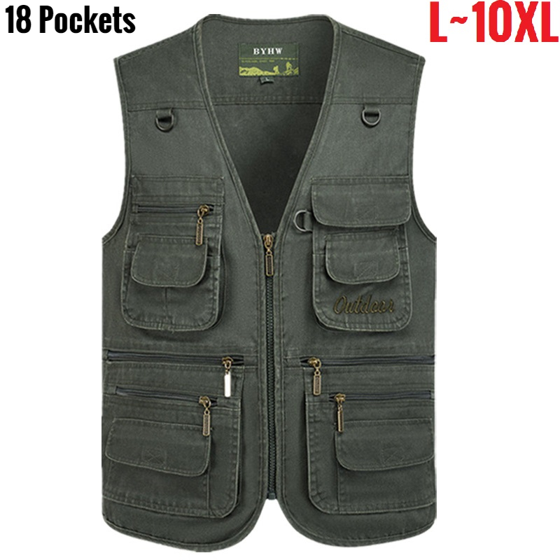 Leather Work Vest - Rompi Pria Multi Saku Jaket Tanpa