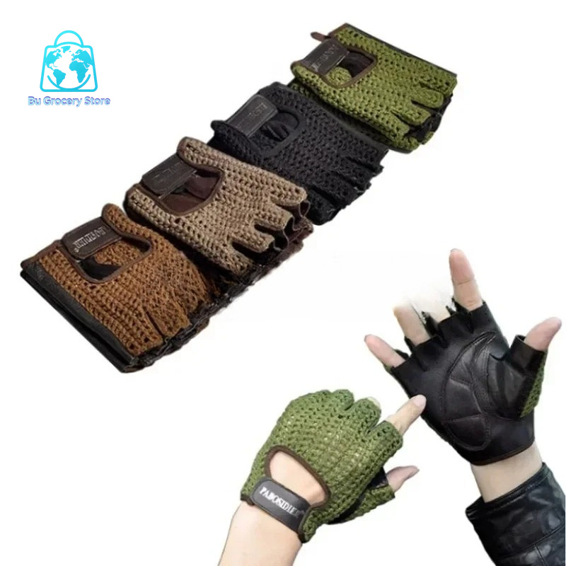 Leather Work For Car - Sarung Tangan Tanpa Jari Jaring Kulit