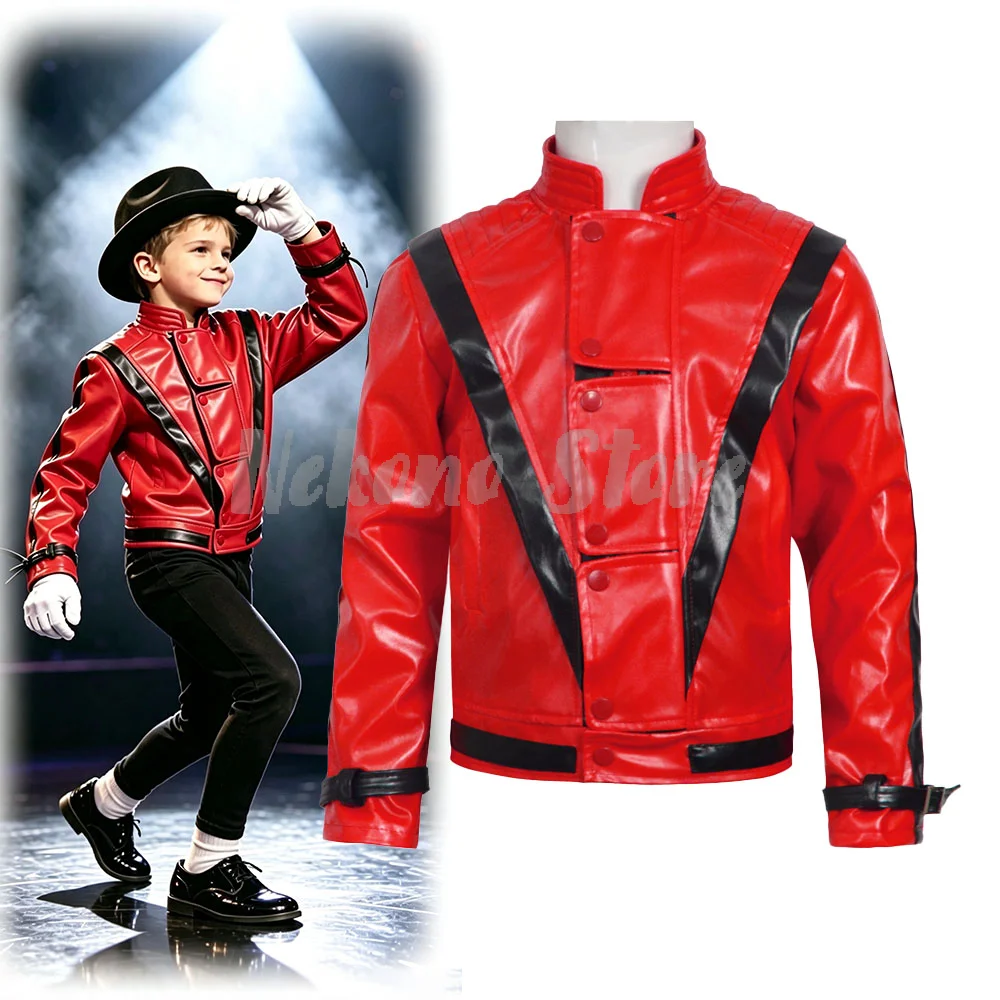 Leather Work Jacket - Kostum Menyeramkan Michael Jackson, Jaket Kulit