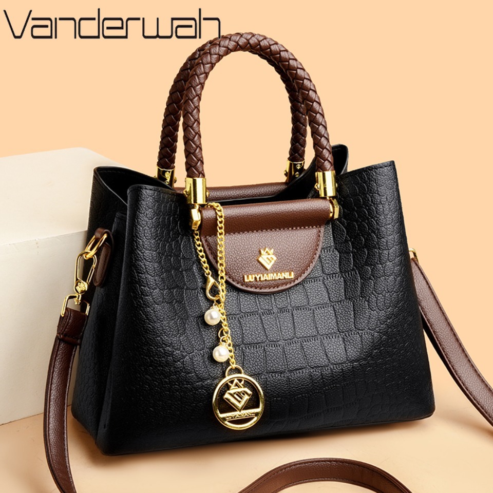 Leatherwork Letters - Tas Tangan Mewah Tote Kasual Kulit