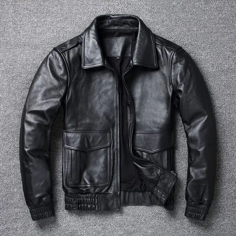 Leather Work Jacket - Jaket kulit asli pria, jaket kulit