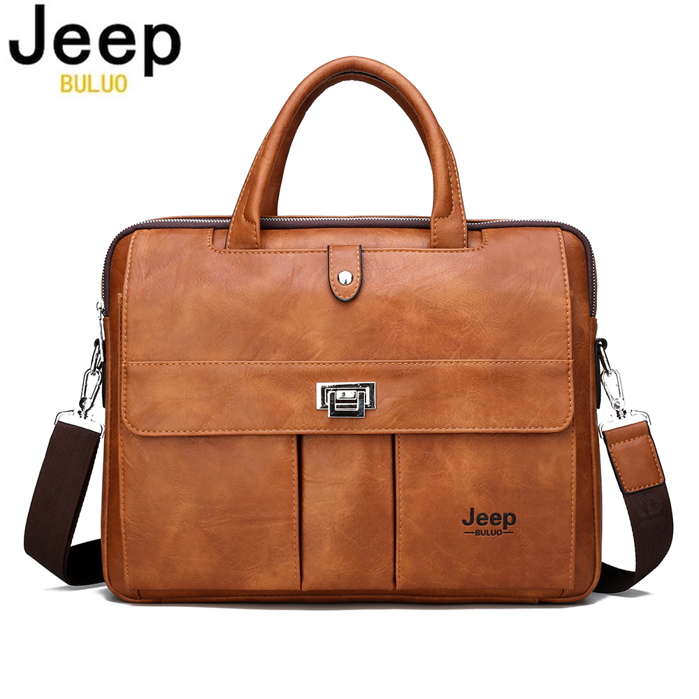 Leather Work Laptop Bag - Tas Kulit Pria Jeep Buluo, Tas