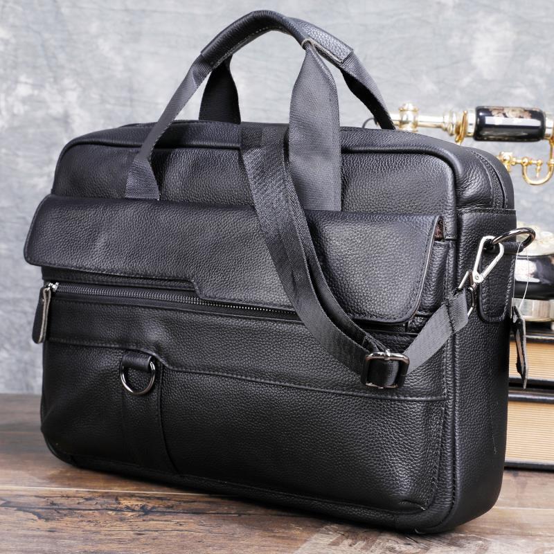 Tas Tangan Kulit Asli Pria Bes - Leather Work Laptop Bag ulasan dan harga