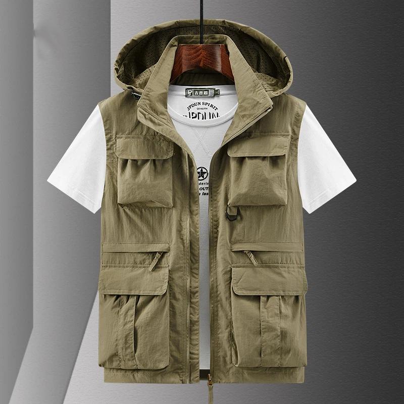 Rompi Kasual Pria Multi Saku P - Leather Work Vest ulasan dan harga