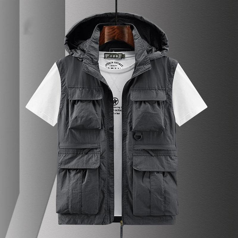 Rompi Kasual Pria Multi Saku P - Leather Work Vest ulasan dan harga