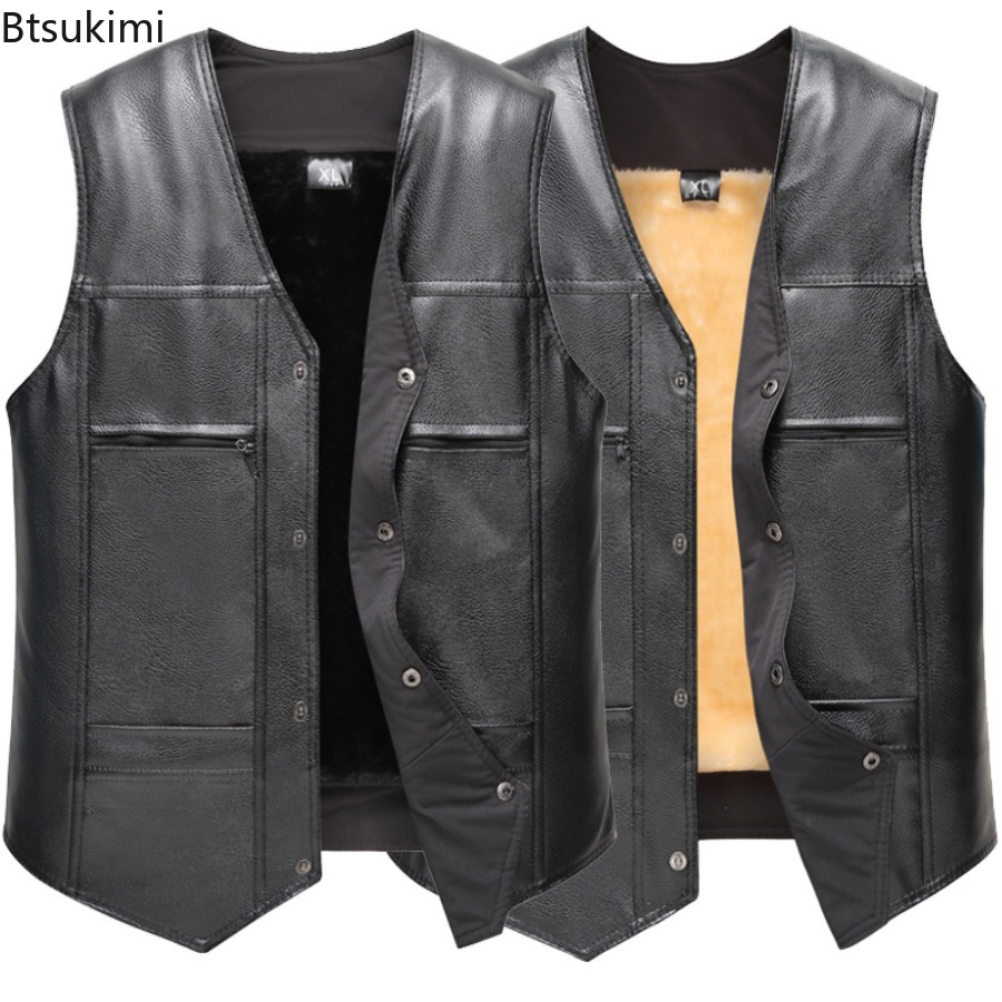 Rompi Kulit Pria Baru Musim Gu - Leather Work Vest ulasan dan harga