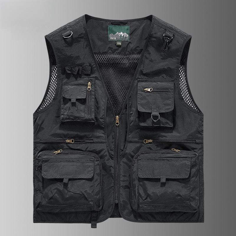Rompi Kerja Multi-saku Pakaian - Leather Work Vest For Men ulasan dan harga