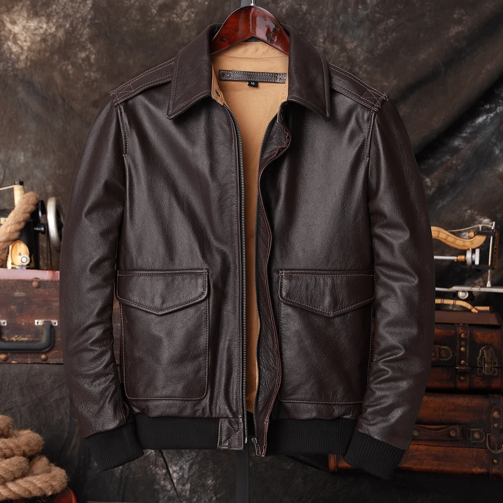 Jaket Kulit Asli Pilot Bomber  - Leather Work Jacket ulasan dan harga