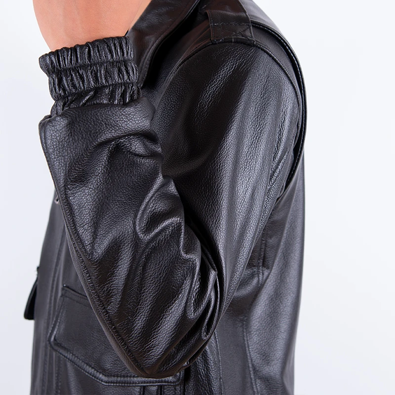 Jaket kulit asli pria, jaket k - Leather Work Jacket ulasan dan harga