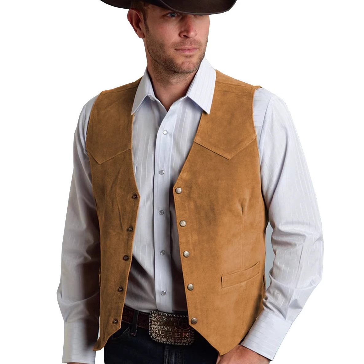 Rompi Pria 2026 Kulit Suede Em - Leather Work Vest ulasan dan harga