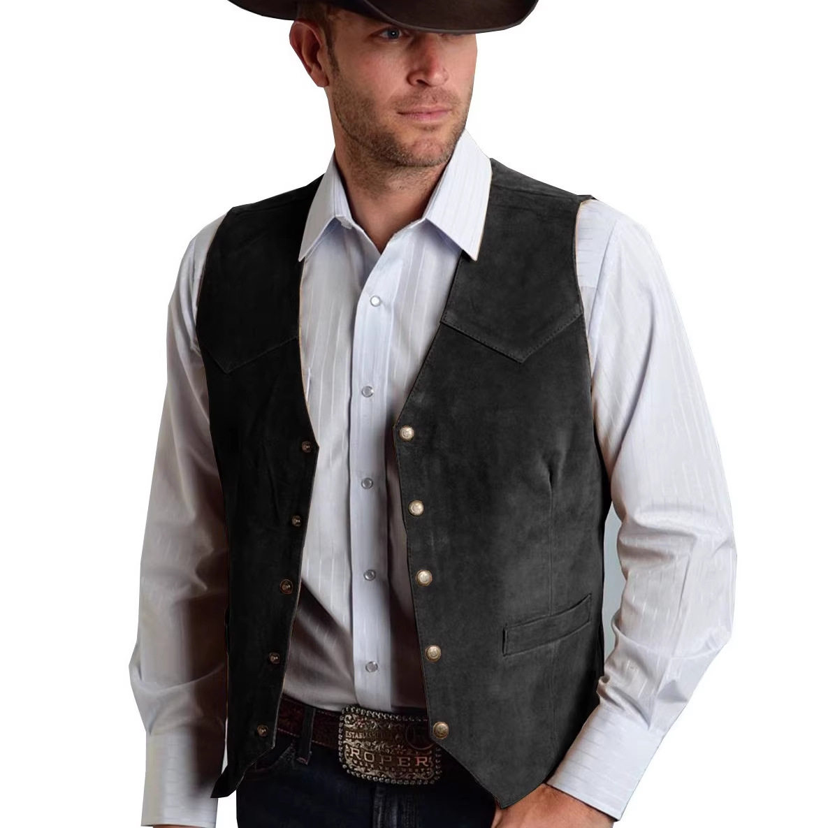 Rompi Pria 2026 Kulit Suede Em - Leather Work Vest ulasan dan harga